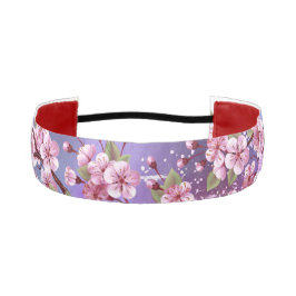 ピンクの桜絵画の背景 アスレチックヘッドバンド