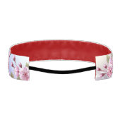 ピンクの桜絵画の背景 アスレチックヘッドバンド (裏面)