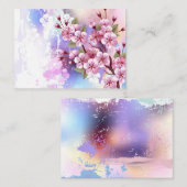 ピンクの桜絵画の背景 アドバイスカード (正面/裏面)