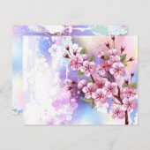 ピンクの桜絵画の背景 アドバイスカード (正面/裏面)