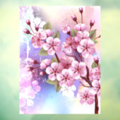 ピンクの桜絵画の背景 ウィンドウサイン (シート3)