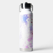 ピンクの桜絵画の背景 ウォーターボトル (正面)