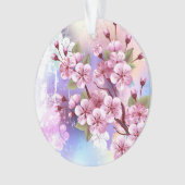 ピンクの桜絵画の背景 オーナメント (正面)
