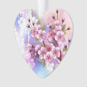 ピンクの桜絵画の背景 オーナメント (正面)
