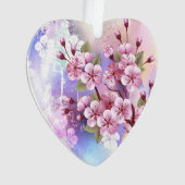 ピンクの桜絵画の背景 オーナメント (正面)