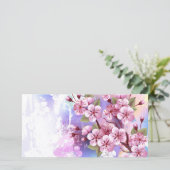 ピンクの桜絵画の背景 カード (スタンド正面)