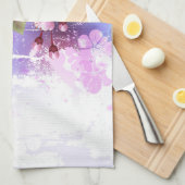 ピンクの桜絵画の背景 キッチンタオル (四つ折り)