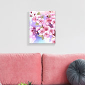 ピンクの桜絵画の背景 キャンバスプリント (インサイチュ (リビング))