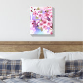ピンクの桜絵画の背景 キャンバスプリント (インサイチュ (寝室))