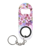 ピンクの桜絵画の背景 キーホルダー栓抜き (正面)