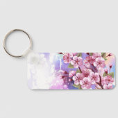 ピンクの桜絵画の背景 キーホルダー (裏面)