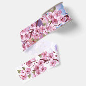 ピンクの桜絵画の背景 グログランリボン (裏面)