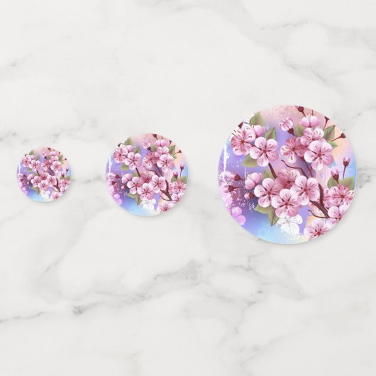 ピンクの桜絵画の背景 コンフェッティ (正面)