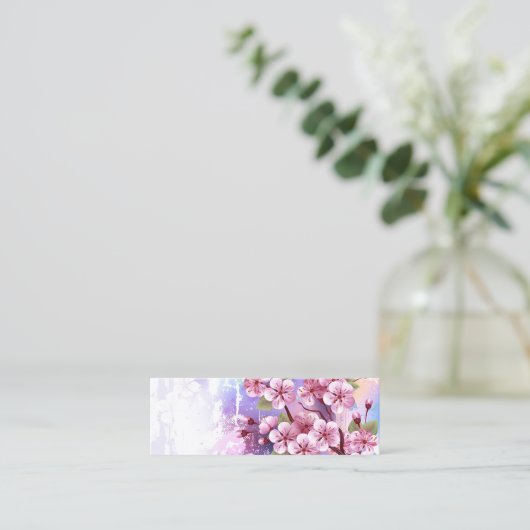 ピンクの桜絵画の背景 コーリングカード (スタンド正面)