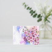 ピンクの桜絵画の背景 コーリングカード (スタンド正面)