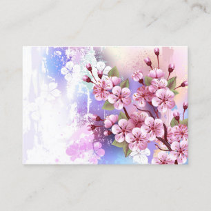 ピンクの桜絵画の背景 コーリングカード
