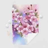 ピンクの桜絵画の背景 ゴルフタオル (インサイチュ)