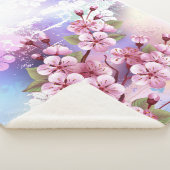 ピンクの桜絵画の背景 シェルパブランケット (3/4)