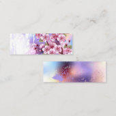 ピンクの桜絵画の背景 スキニー名刺 (正面/裏面)