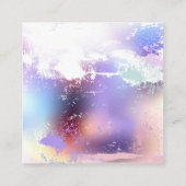 ピンクの桜絵画の背景 スクエア名刺 (裏面)