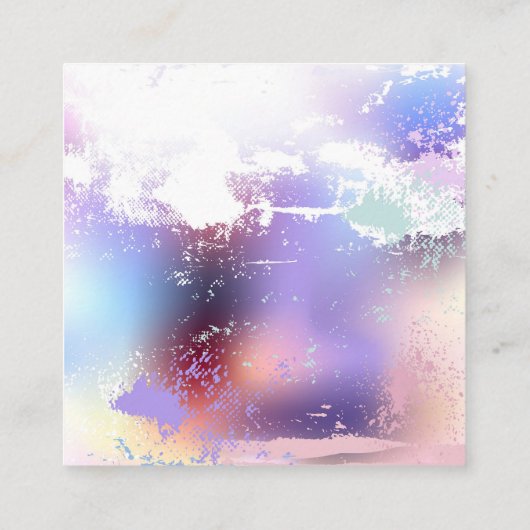 ピンクの桜絵画の背景 スクエア名刺 (裏面)