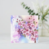 ピンクの桜絵画の背景 セーブザデート (スタンド正面)