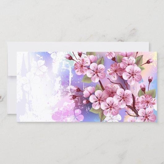 ピンクの桜絵画の背景 セーブザデート (正面)
