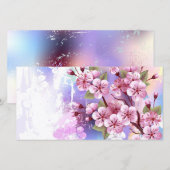 ピンクの桜絵画の背景 セーブザデート (正面/裏面)