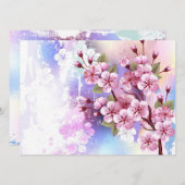 ピンクの桜絵画の背景 セーブザデート (正面/裏面)