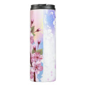 ピンクの桜絵画の背景 タンブラー (裏面)