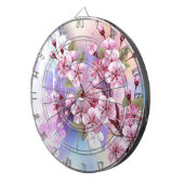 ピンクの桜絵画の背景 ダーツボード (正面右)