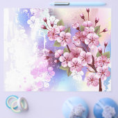 ピンクの桜絵画の背景 チラシ (シングル)