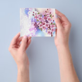 ピンクの桜絵画の背景 チラシ (手)