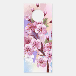 ピンクの桜絵画の背景 ドアノブサイン
