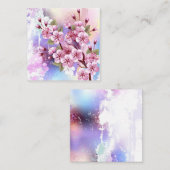 ピンクの桜絵画の背景 ノートカード (正面/裏面)