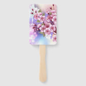 ピンクの桜絵画の背景 ハンドファン (裏面)