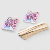 ピンクの桜絵画の背景 ハンドファン (組立なし)