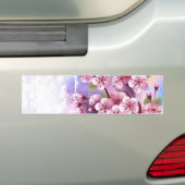 ピンクの桜絵画の背景 バンパーステッカー (車上)