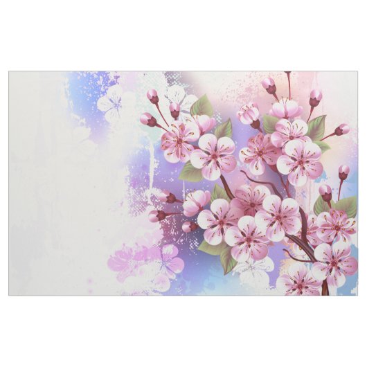 ピンクの桜絵画の背景 ファブリック (ヤード)