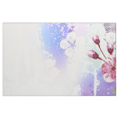 ピンクの桜絵画の背景 ファブリック (ファットクウォーター)
