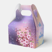 ピンクの桜絵画の背景 フェイバーボックス (正面サイド)