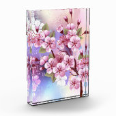 ピンクの桜絵画の背景 フォトブロック (左)