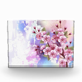 ピンクの桜絵画の背景 フォトブロック