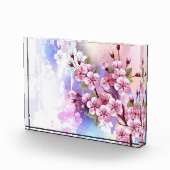 ピンクの桜絵画の背景 フォトブロック (右)