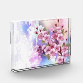 ピンクの桜絵画の背景 フォトブロック (左)