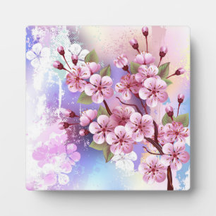 ピンクの桜絵画の背景 フォトプラーク