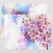 ピンクの桜絵画の背景 プログラム (正面/裏面)