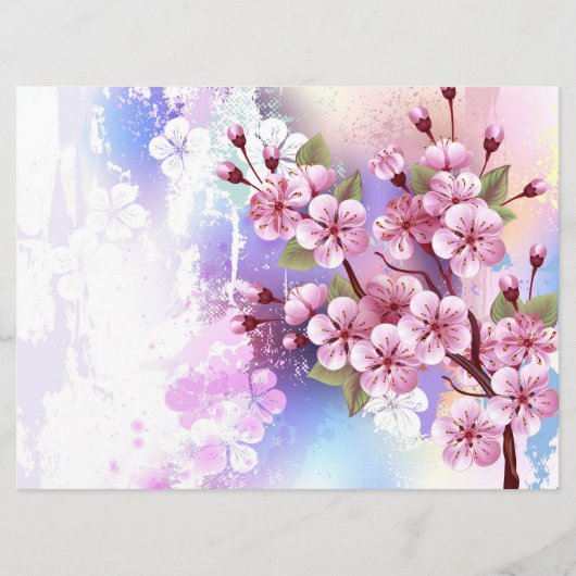 ピンクの桜絵画の背景 プログラム (正面)
