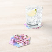 ピンクの桜絵画の背景 ペーパーコースター (インサイチュ)