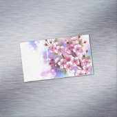 ピンクの桜絵画の背景 マグネット名刺 (インサイチュ)